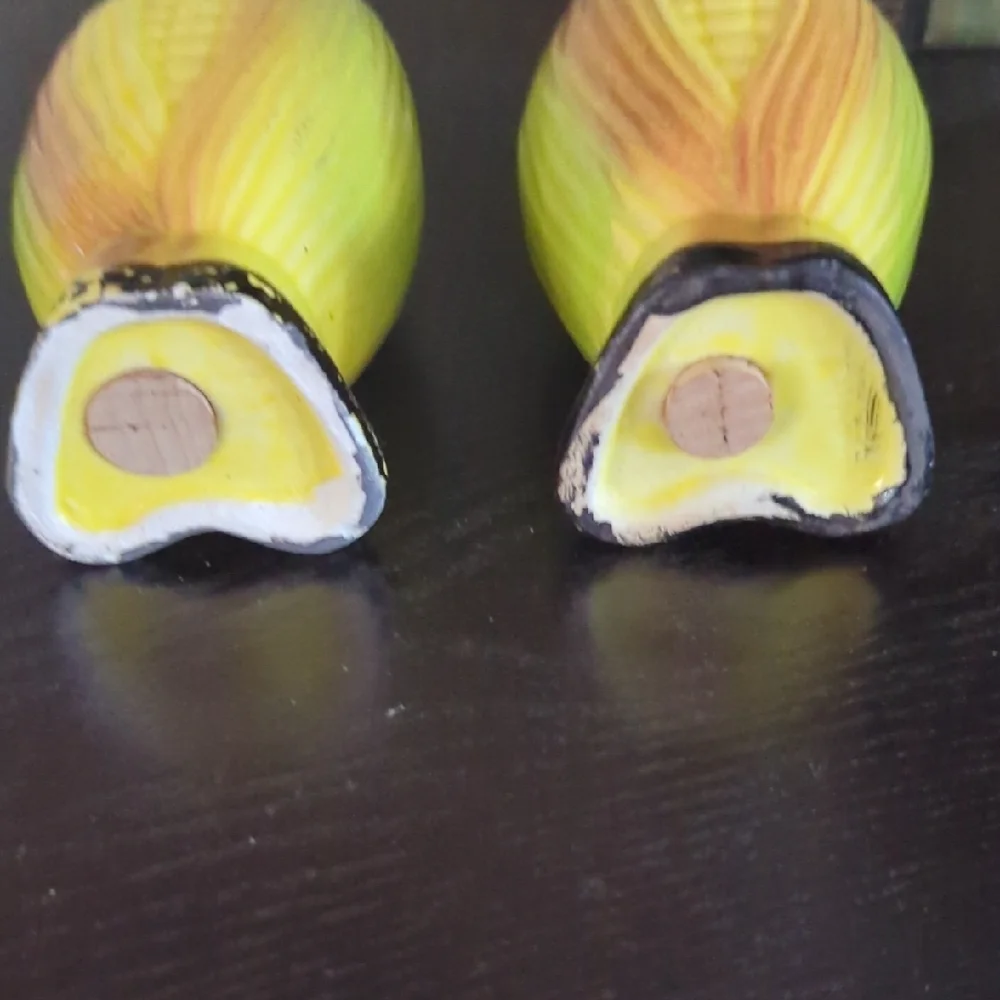 Anthropomorphic Corn Cob Salt and Pepper Shakers